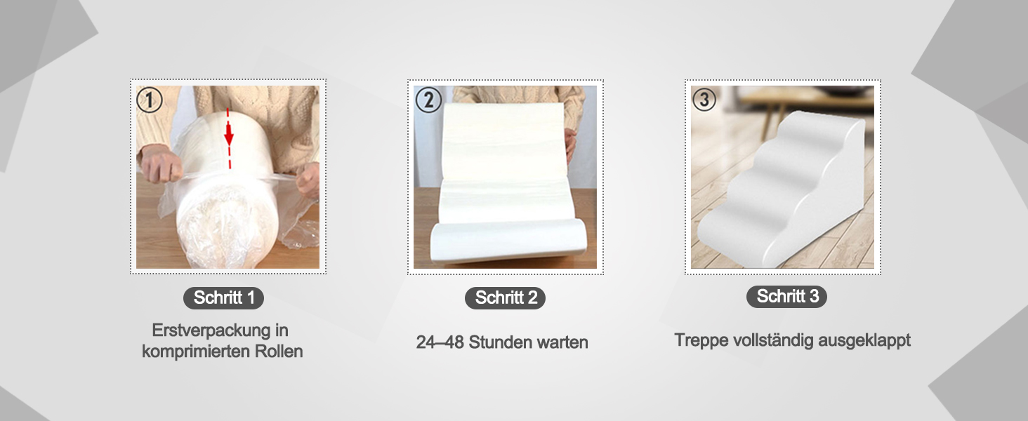 Сходинки для собак Galatée з 4 сходинками, неслизькі, для ліжка/дивану, знімний чохол, губка з високою щільністю, портативні (світло-коричневий)