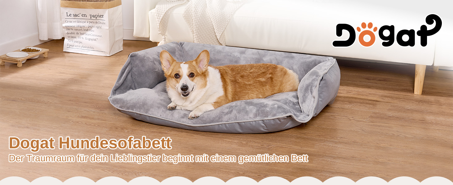 Лежанка для собак Dogat, 76x63 см, сіра, з фетру, з блискавкою, для собак малого, середнього та великого розміру