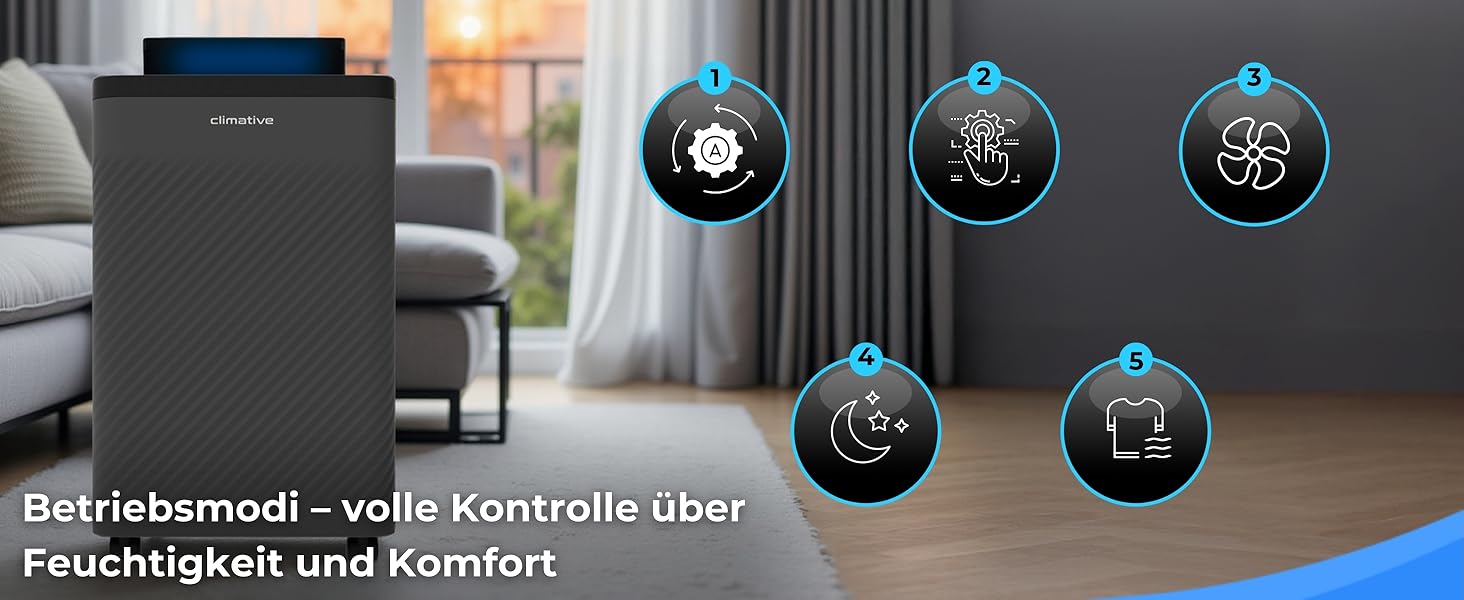 Електричний осушувач повітря Climative ION 12L/24h з Wi-Fi та очищувачем повітря для дому, квартири, ванної кімнати. Осушувач повітря для захисту від вологи та плісняви до 20м² (Nexi 24)