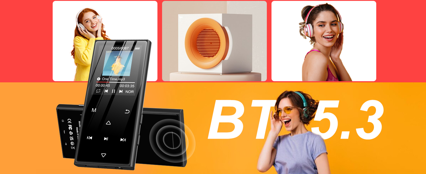 MP3-плеєр SWOFY 128GB з Bluetooth 5.3, 1.8