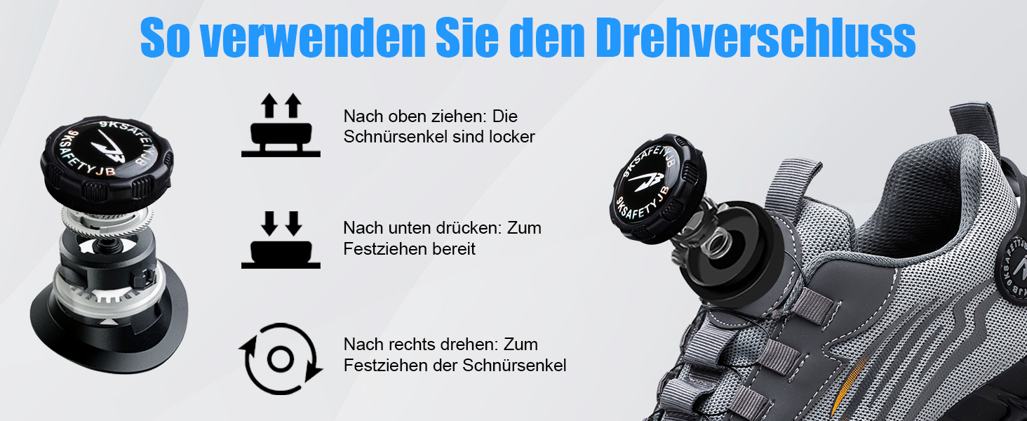 Робочі черевики з металевим носком для чоловіків та жінок, сірі, розмір 43 EU, дихаючі, з поворотним затвором, захисне взуття