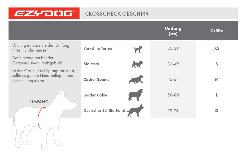 EzyDog анти-натяг шлейка для собак Crosscheck, регульована, відбивна, для малих, середніх і великих порід, XS, червона