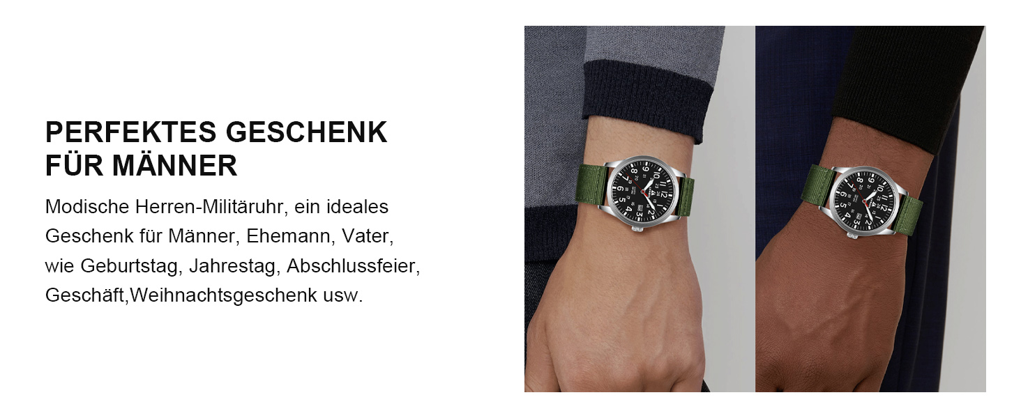 Годинники чоловічі LN LENQIN аналогові кварцові на нейлоновому ремінці, водостійкі 30M, з датою (зелені, срібні, чорні)