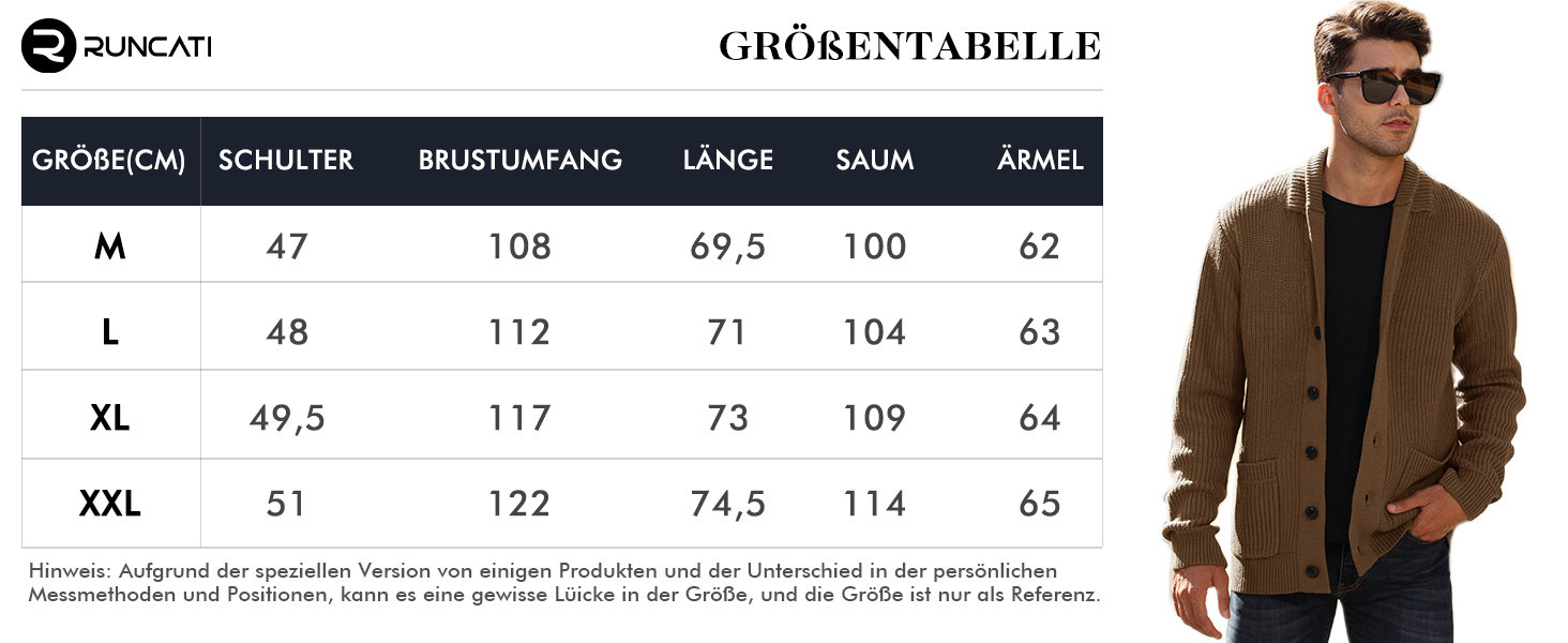 Чоловічий кардиган Runcati з грубого в'язання, великий розмір XL, з коміром-шарфом, на ґудзиках, стильний, чорний