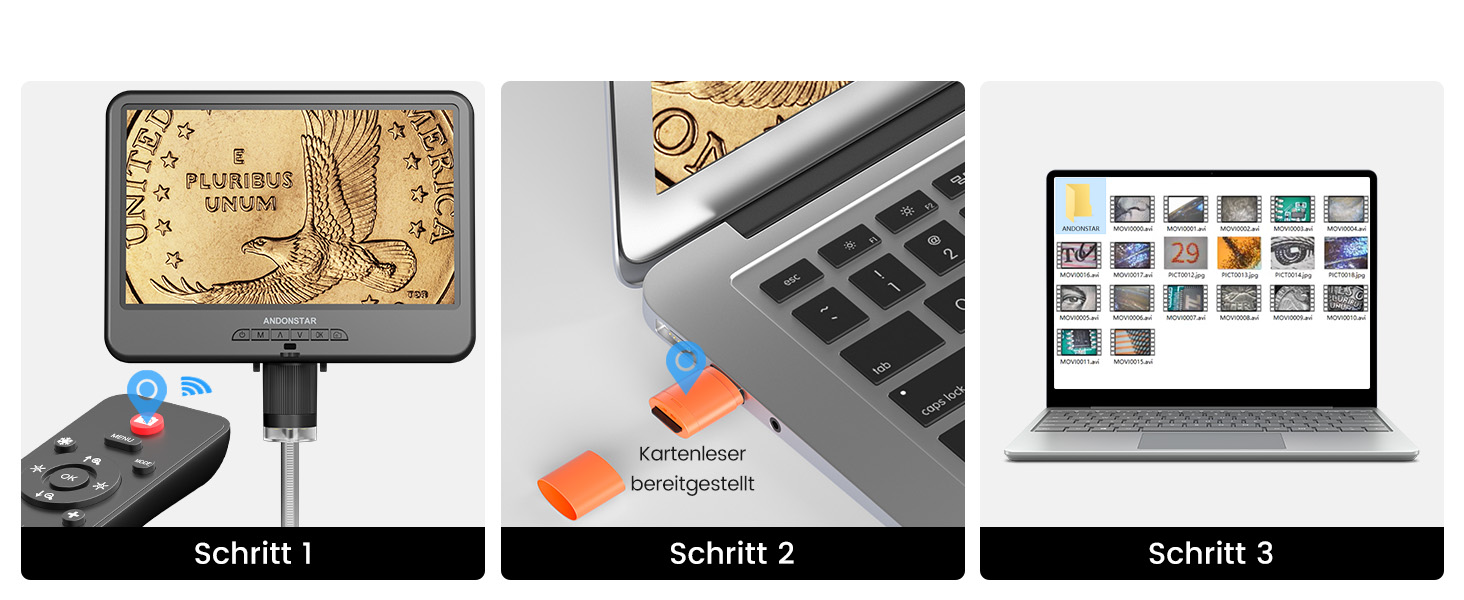 Мікроскоп цифровий Andonstar AD210 10.1 дюймів для дорослих, паяльний мікроскоп для ремонту електроніки, мікроскоп-камера для монет з повноекранним переглядом та підсвічуванням