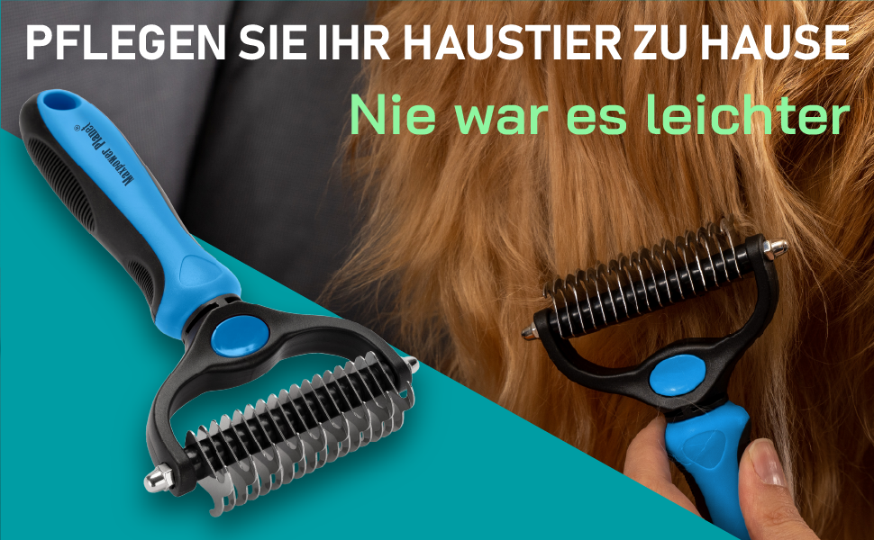 MaxPower Щітка для собак та котів Planet - для вичісування підшерстка, двостороння гребінка для довгошерстих тварин, рожева (блакитна, велика)