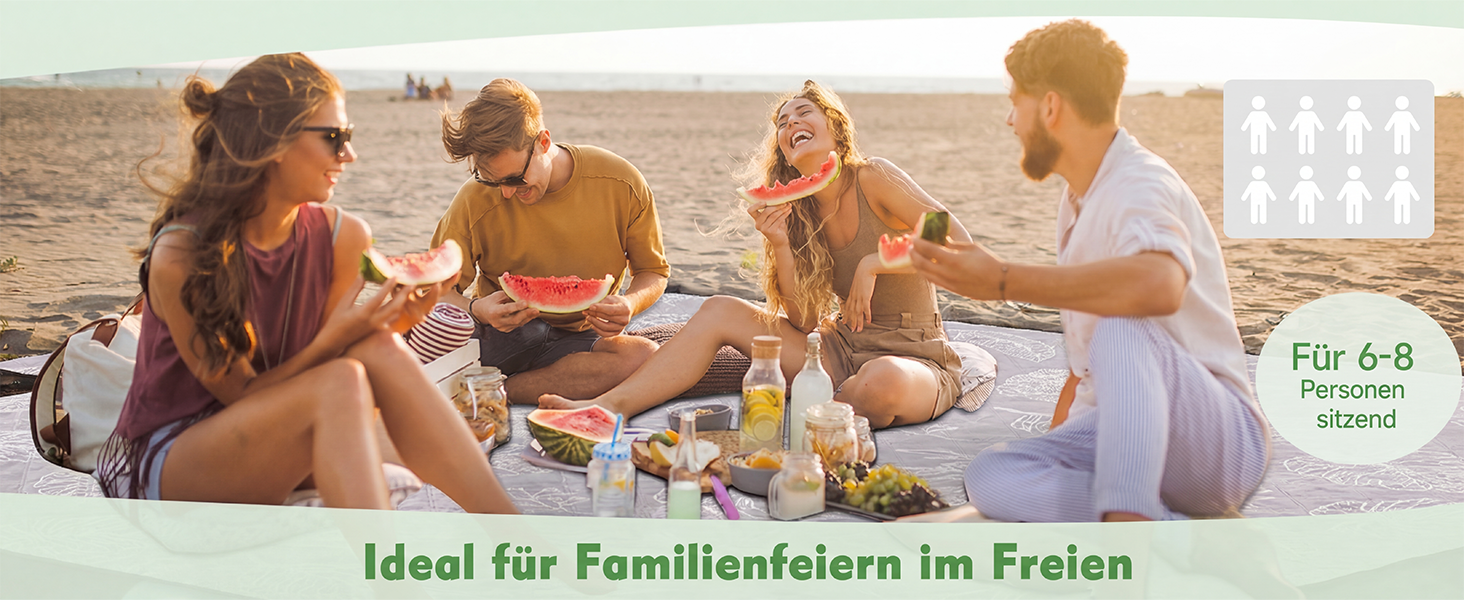 Плед для пікніка HAUSPROFI 200x300 см, водонепроникний, ізольований, XXL. Для пікніка, пляжу, кемпінгу. З бавовняним наповнювачем, ручкою для перенесення та кілочками. З миючим та стійким до деформації дизайном (листя)