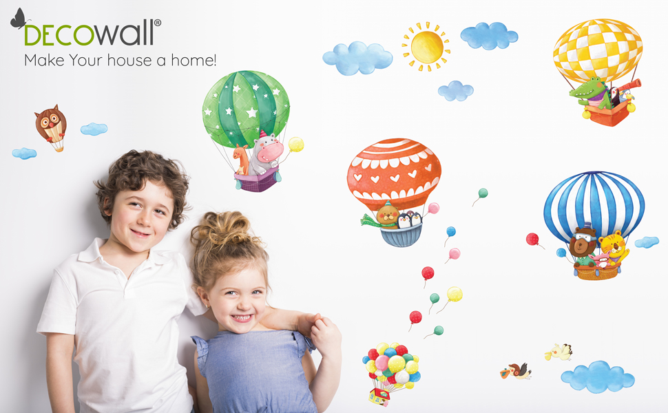 Велике дерево з тваринами — стікери на стіну Decowall DM-1312N для дитячої кімнати