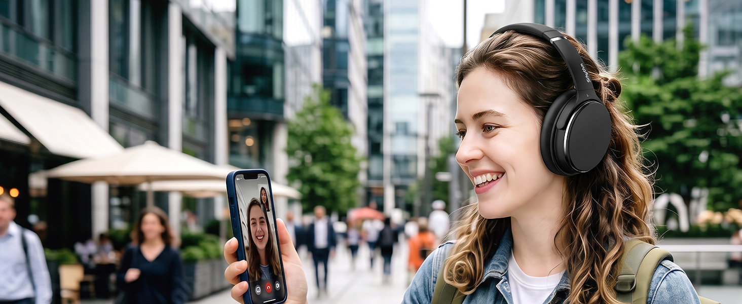 Бездротові навушники з активним шумозаглушенням Srhythm NC25, Bluetooth, Hi-Fi звук, глибокий бас, NFC, вбудований мікрофон, чорні