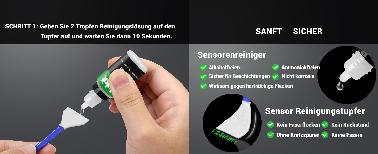 Набір для чищення камери: дзеркальна, Canon, Sony, Nikon, Pentax. Очищення об'єктива та сенсора