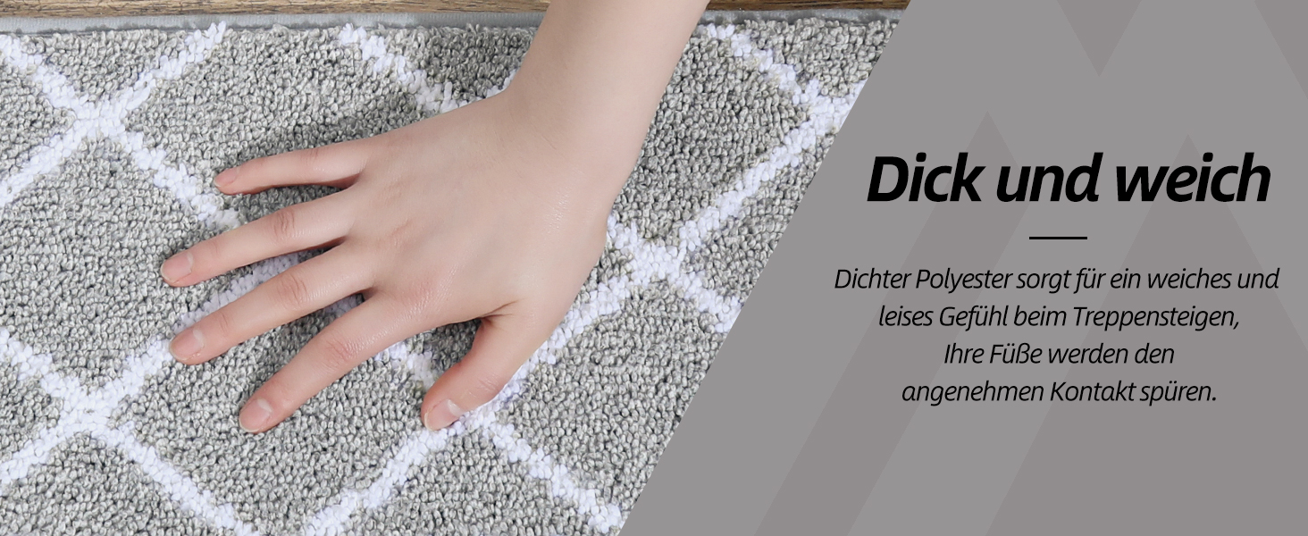 Ковзаючі сходи COSY HOMEER, 15 шт., 70x22 см, антиковзаючі, самоклеючі, машинне прання, 100% поліестер, TPE-підкладка, для дітей, літніх людей та домашніх тварин, сіро-білі