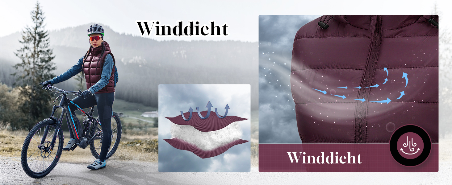 Стьобана жилетка Outdoor Ventures для жінок з капюшоном: тепла спортивна жилетка для походів, кемпінгу та їзди на велосипеді (Рожева, L)