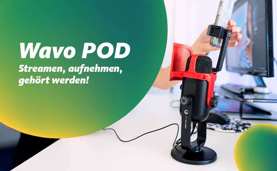 JOBY Wavo Boom Arm - професійний мікрофонний важіль для стрімерів та подкастерів, чорний (Wavo POD)