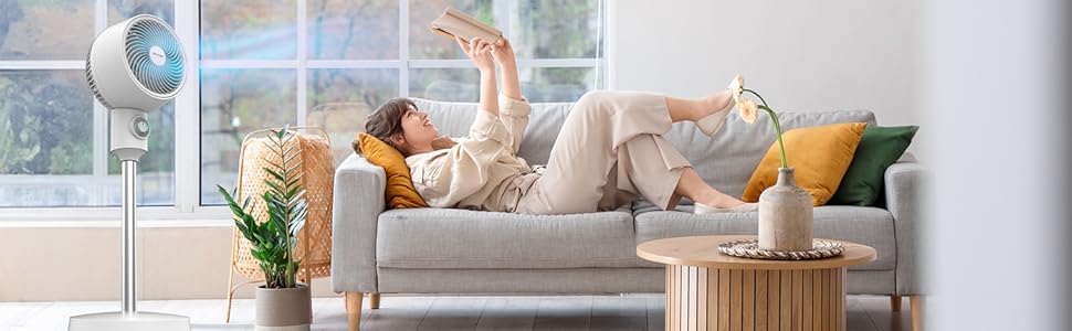 Вентилятор підлоговий Cecotec EnergySilence 1000 Cyclone Smart, 60 Вт, діаметр 9 дюймів, 3 швидкості, 3 режими, таймер 7 годин, сенсорне керування, автоматичне гойдання