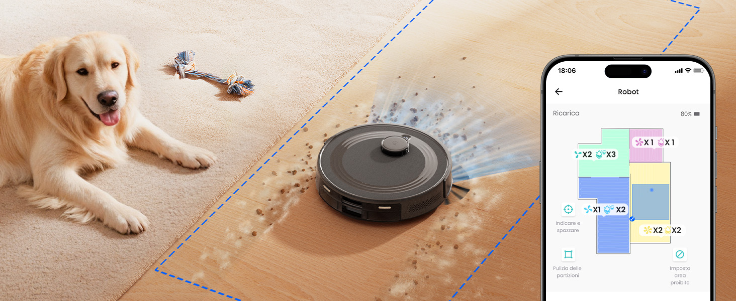 Робот-пилосос LEFANT M2 Pro з потужністю 6000 Pa, автоматичною витяжкою сміття, лазерною навігацією та картографією, індивідуальним прибиранням, уникненням перешкод PSD, ідеальний для видалення шерсті тварин, білий (M2Plus)