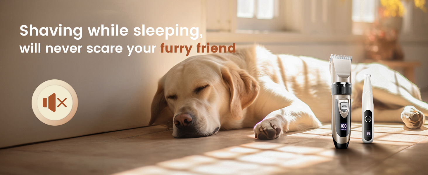 Машинка для стрижки собак 2 в 1 з тримером для лап, тиха, з LED-підсвічуванням, професійна, Type-C, для малих та великих собак і котів