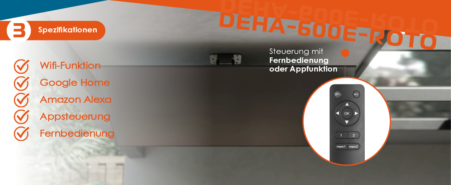 Xantron DEHA-600E Electric Tilting and Swivel TV Ceiling Mount - 32-75 Inch, Voice Control Remote Included
