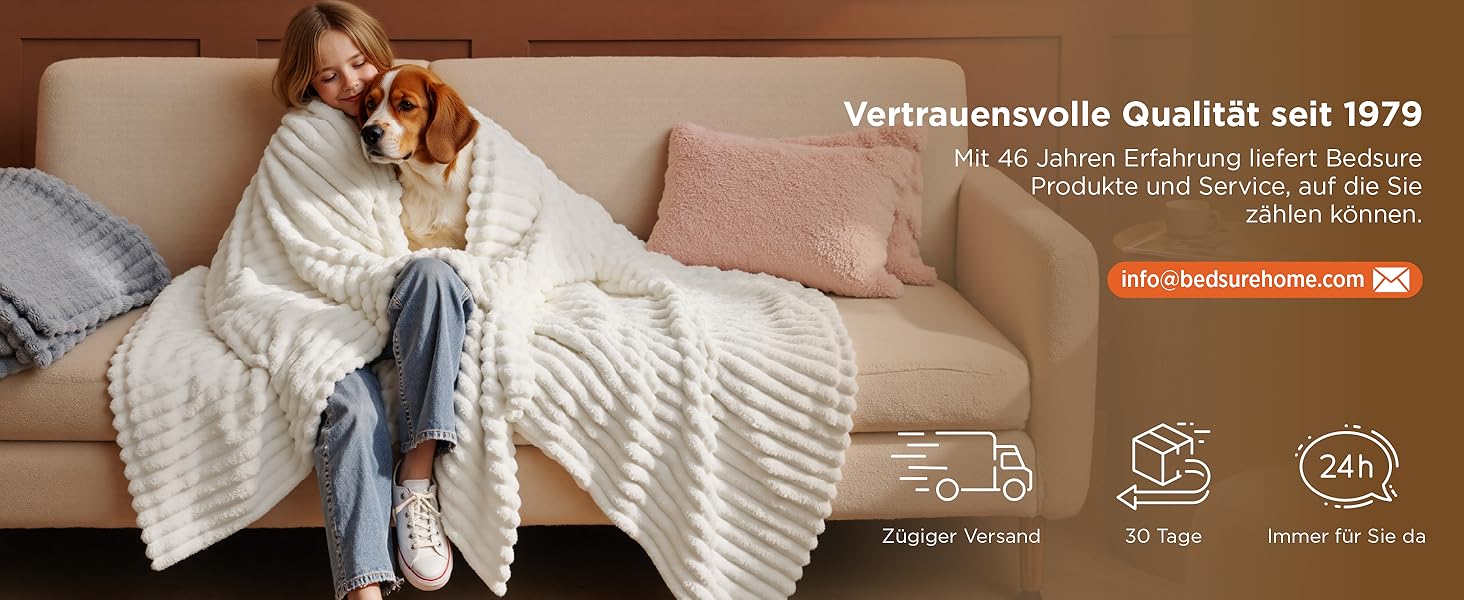 BEDSURE Плед-деко для дому - вовняний та флісовий плед, покривало на диван, м'який теплий плед з грубої в'язки для вітальні, плед для затишку, покривало на ліжко, бежевий, 150 x 200 см