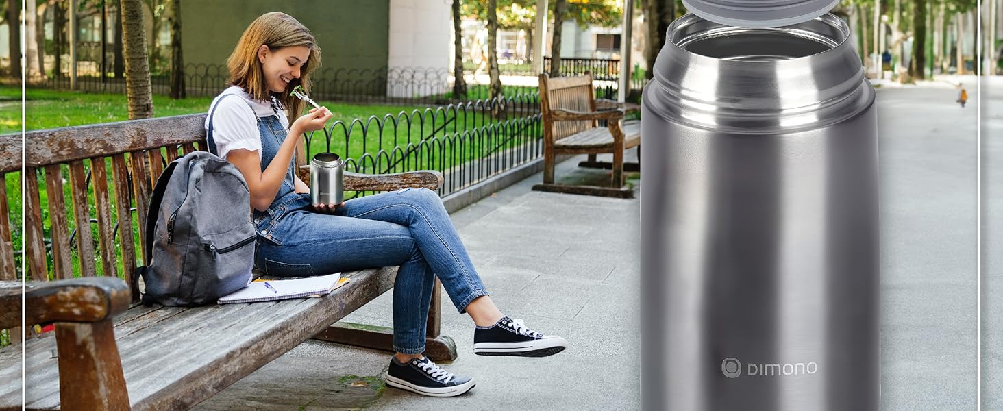 Ланч-бокс Dimono® з нержавіючої сталі (500 мл) - контейнер для їжі на виніс