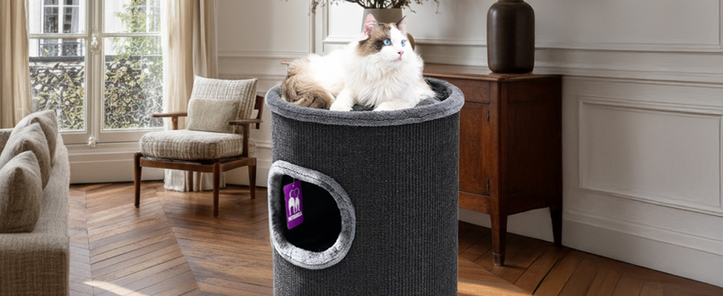 Кігтеточка Petrebels Dome, 80 см, чорна: стабільна та міцна