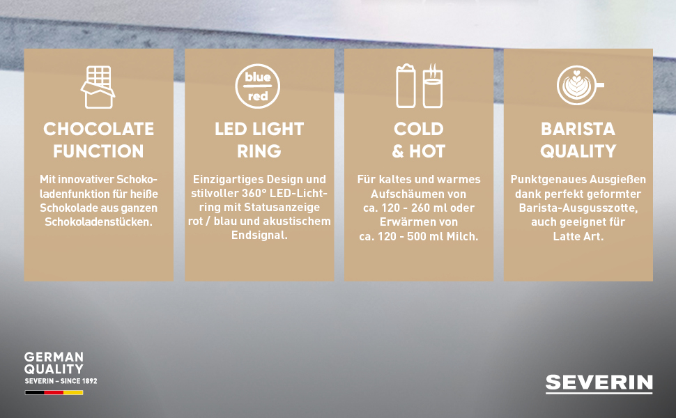 SEVERIN Spuma 700 Plus: Індукційний спінювач молока з OLED-дисплеєм, 13 програм, LED-підсвічування, нержавіюча сталь, чорний