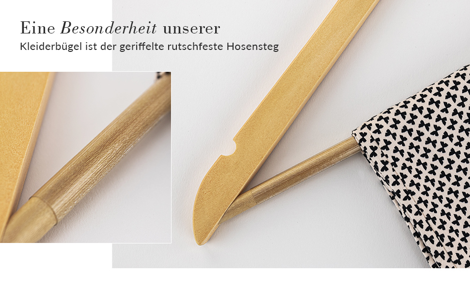 Дерев'яні вішалки для одягу Hangerworld, 10 шт., з антиковзним вигином для штанів та поворотним гачком 360°, ширина 45 см, для сорочок, блузок, светрів, курток та штанів/спідниць