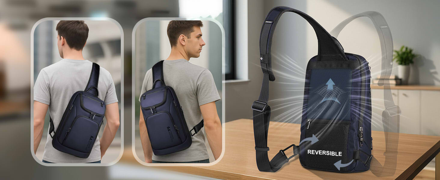 Чоловіча сумка-слінг через плече hk Crossbody, водовідштовхуюча нагрудна сумка з відділенням для планшета iPad 11.3