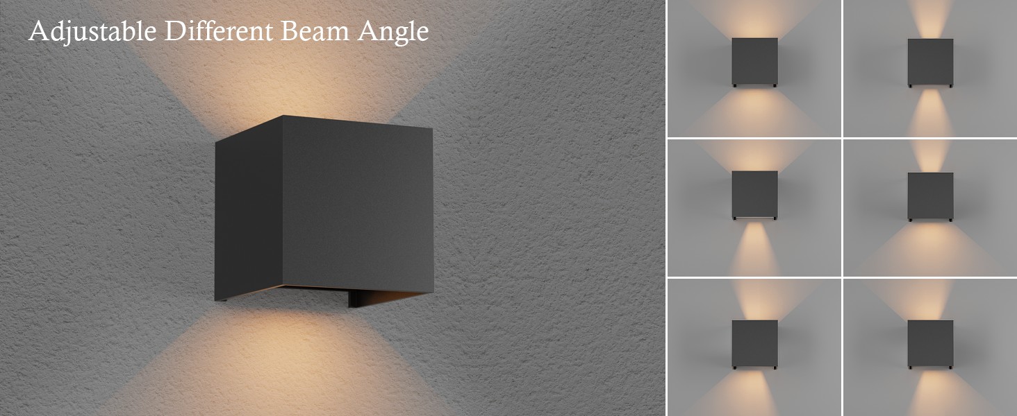 LED вуличне освітлення Klighten, 2 шт., 7W, регульований світловий потік, тепле біле світло, IP65, вологостійке, чорний колір