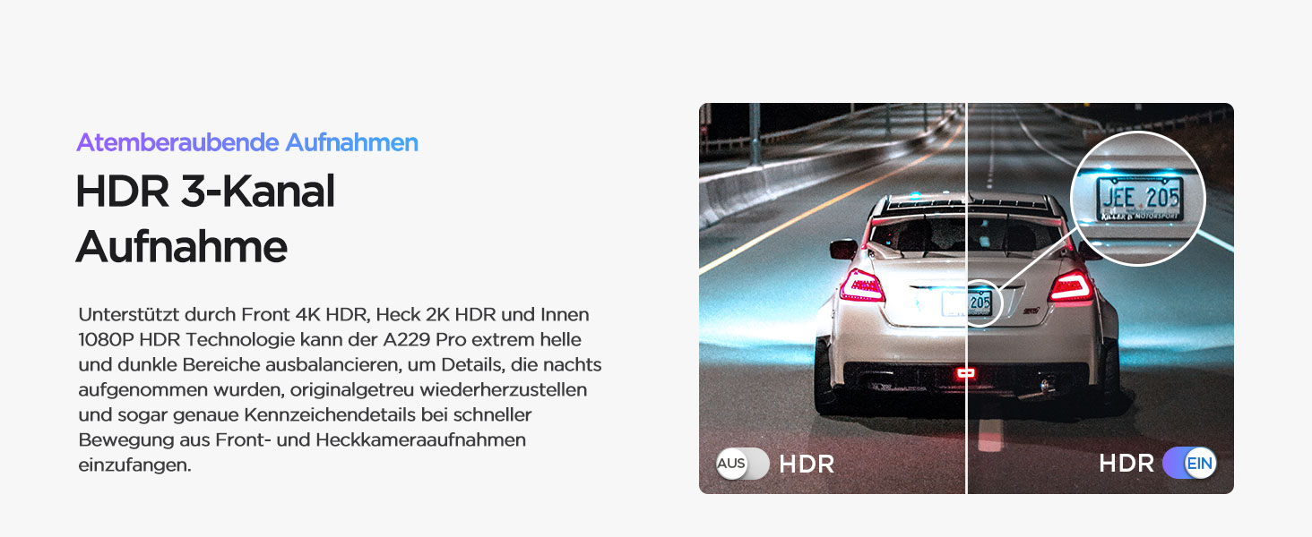 Автомобільний відеореєстратор VIOFO A229 Pro 3CH (4K+2K+1080P), Dual STARVIS 2, GPS, 5GHz WLAN, 3-канальний