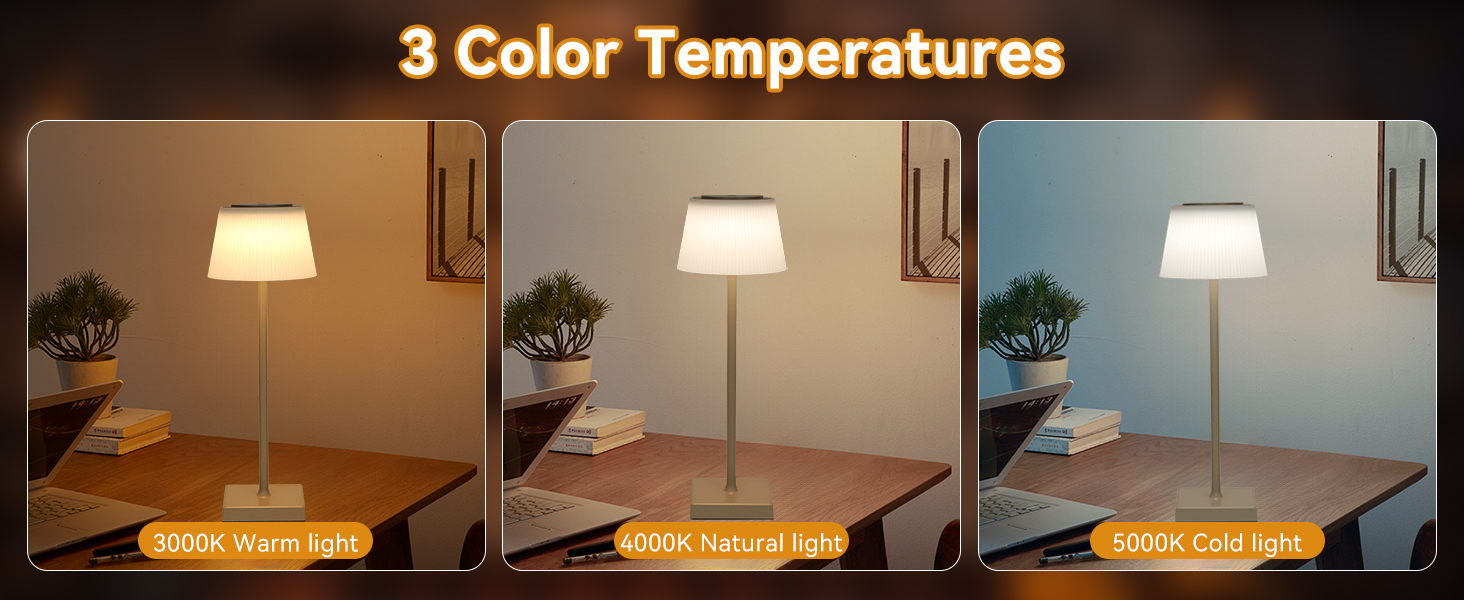 Світлодіодна настільна лампа Aigostar акумуляторна бездротова, димується сенсорним дотиком, 3 режими світла, водонепроникна IP54 для дому та саду (Світло-коричнева)