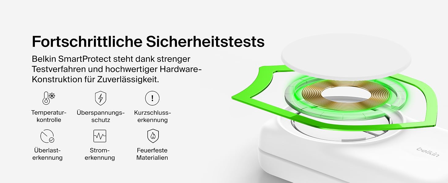 Беспроводная зарядка Belkin UltraCharge Qi 2.2 2-в-1 25W MagSafe сумісна для iPhone 17, iPhone Air, AirPods, Pixel – біла з USB-C адаптером 45W