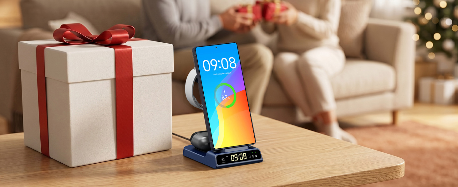 Бездротова зарядка 3-в-1 Samsung S26 Ultra/+/S26, Galaxy S25/S24/S23/Z Flip 7, Watch 8/8 Classic/7/Ultra/6/5, Buds4/4 Pro – Синій