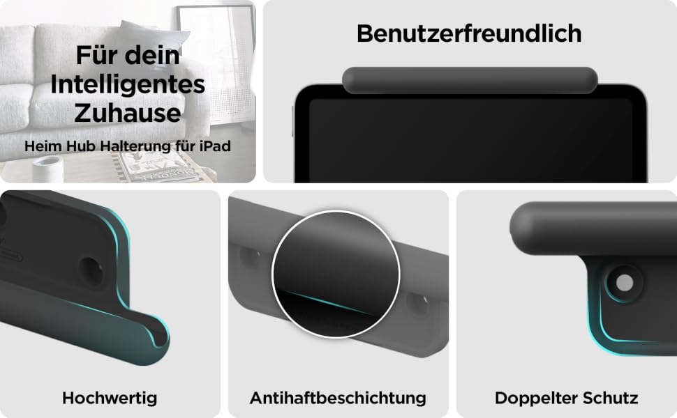 Тримач для планшета elago Home Hub Mount для Apple iPad, iPad Air/Pro, Samsung Galaxy Tab та інших планшетів, силіконовий, з кабельний-менеджментом, темно-сірий