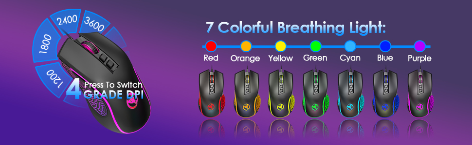 Ігрова комбінація клавіатури та миші XINMENG з RGB-підсвічуванням, миспад, 3600 DPI, серія Panda, для PS4/Windows/PC/Mac/Laptop, чорний