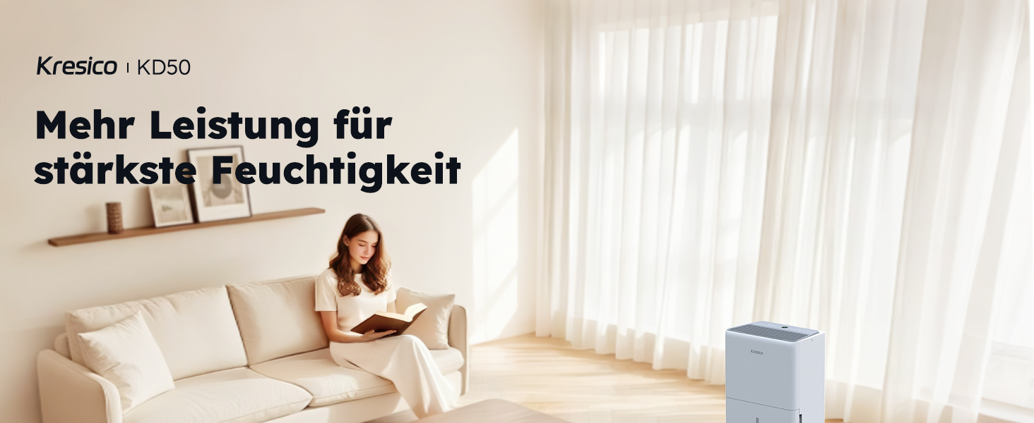 Електричний осушувач повітря 50L/24H для підвалу та приміщень до 125 м², з таймером, шлангом та фільтром, гарантія 10 років Gar