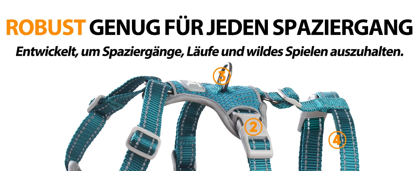 Шлейка Huntboo для собак: безпечна від виривання, антистресова, з відбиваючими елементами, регульована, легка (розмір S, блакитна)