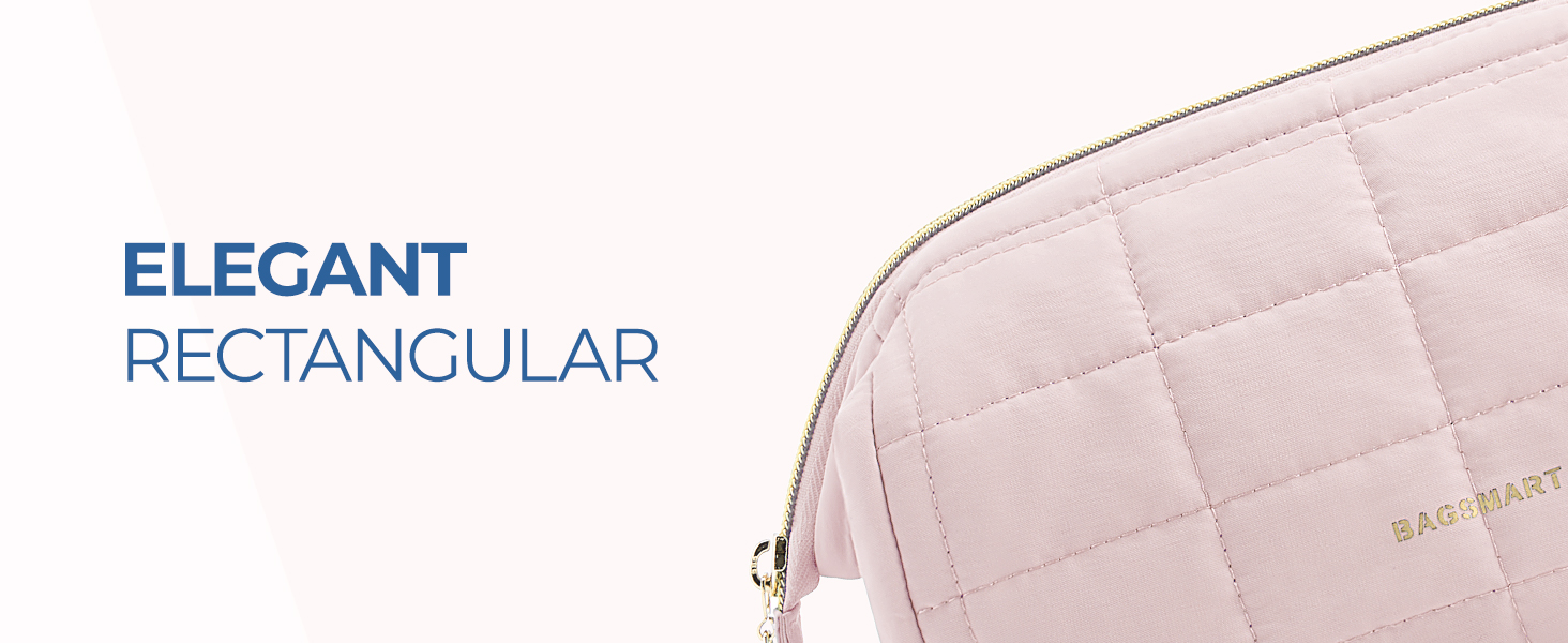 Косметичка для макіяжу BAGSMART, рожева, для подорожей, велика, водонепроникна