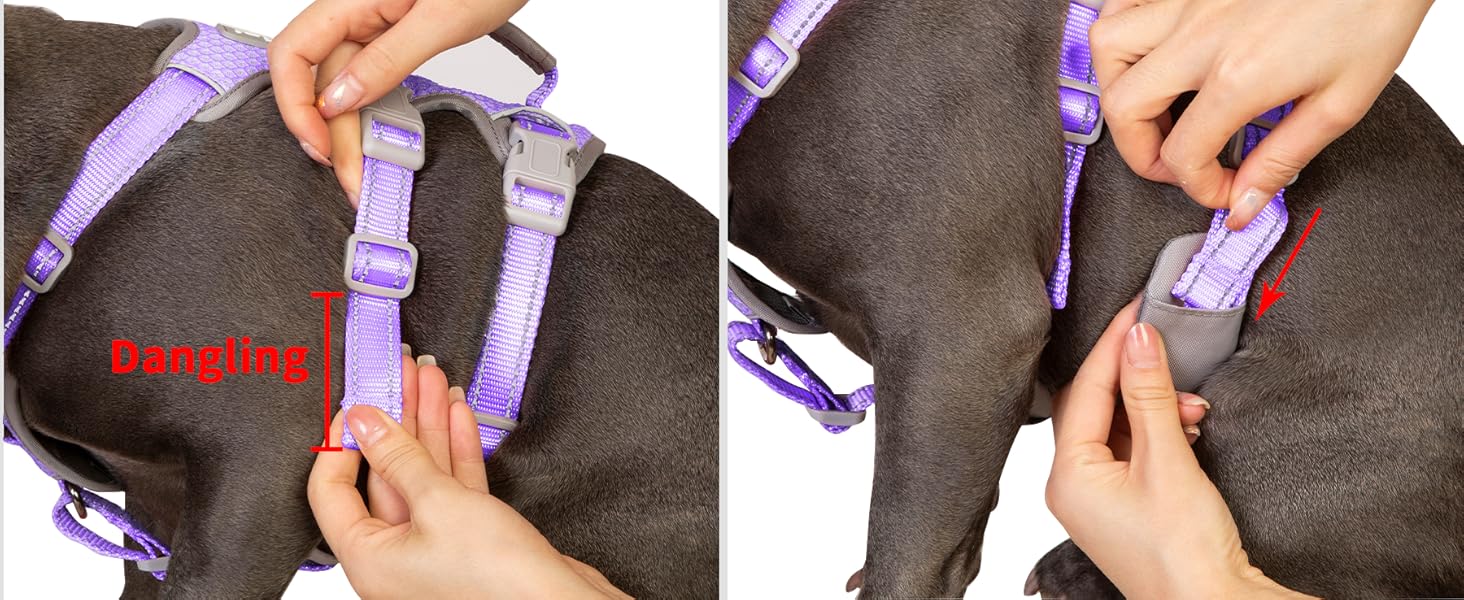 Шлейка для собак Huntboo, безпечна та надійна, з відбиваючими елементами та м'якою ручкою, регульована жилетка для маленьких собак, для прогулянок та тренувань (S, Лавандово-фіолетовий, упаковка з 1)