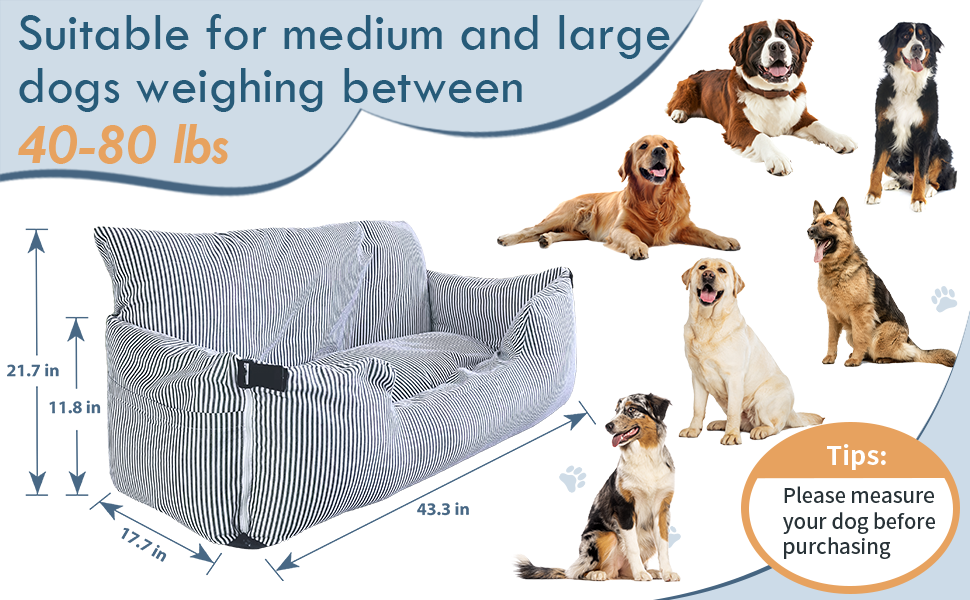 Автомобільний лежак для собак великих порід до 36 кг, з кріпленнями та неслизькою підкладкою