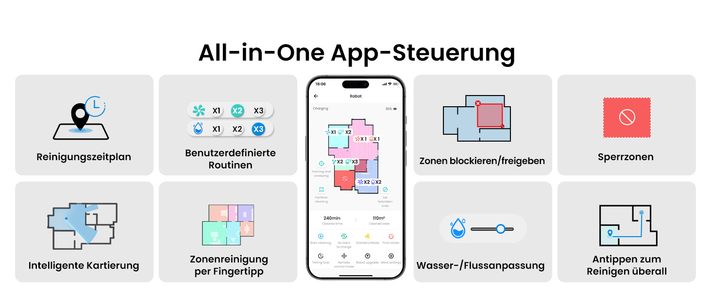 Робот-пилосос LEFANT M2 Pro з потужністю 6000 Pa, автоматичною витяжкою сміття, лазерною навігацією та картографією, індивідуальним прибиранням, уникненням перешкод PSD, ідеальний для видалення шерсті тварин, білий (M2Plus)