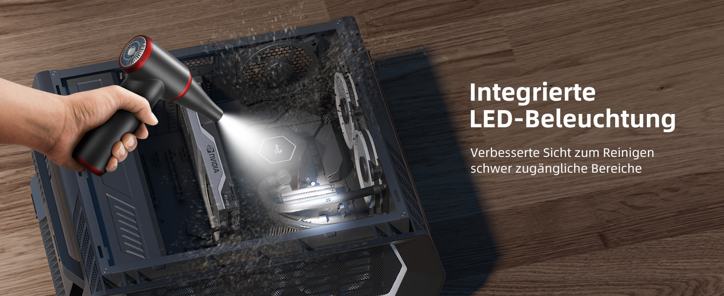 Електричний повітряний пилосос Koonie, набір для чищення CD09, з LED-підсвічуванням, для ноутбуків та ПК