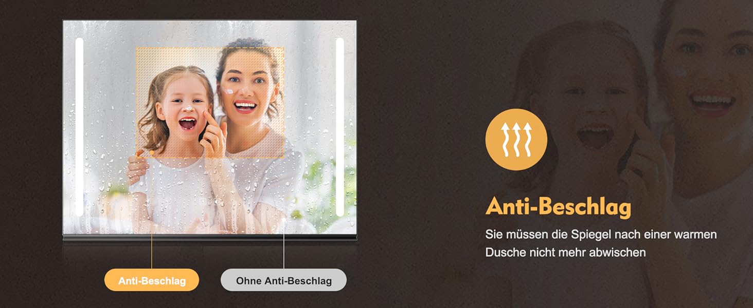 Дзеркало для ванної кімнати SONNI з підсвічуванням 60x40 см, LED, IP44, білий. Розміри: 70x50 см, темно-сірий, з боковим підсвічуванням