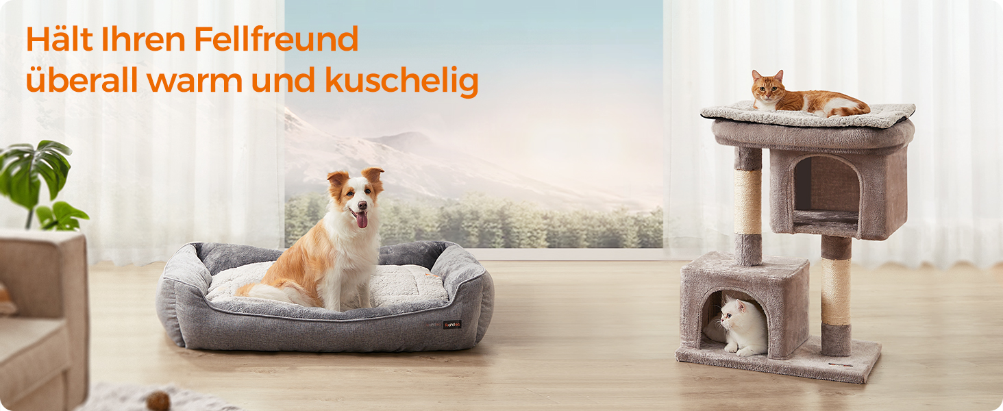 Підстилка для собак та котів Feandrea, 60 x 45 см, сіра, машинне прання, антиковзаюча