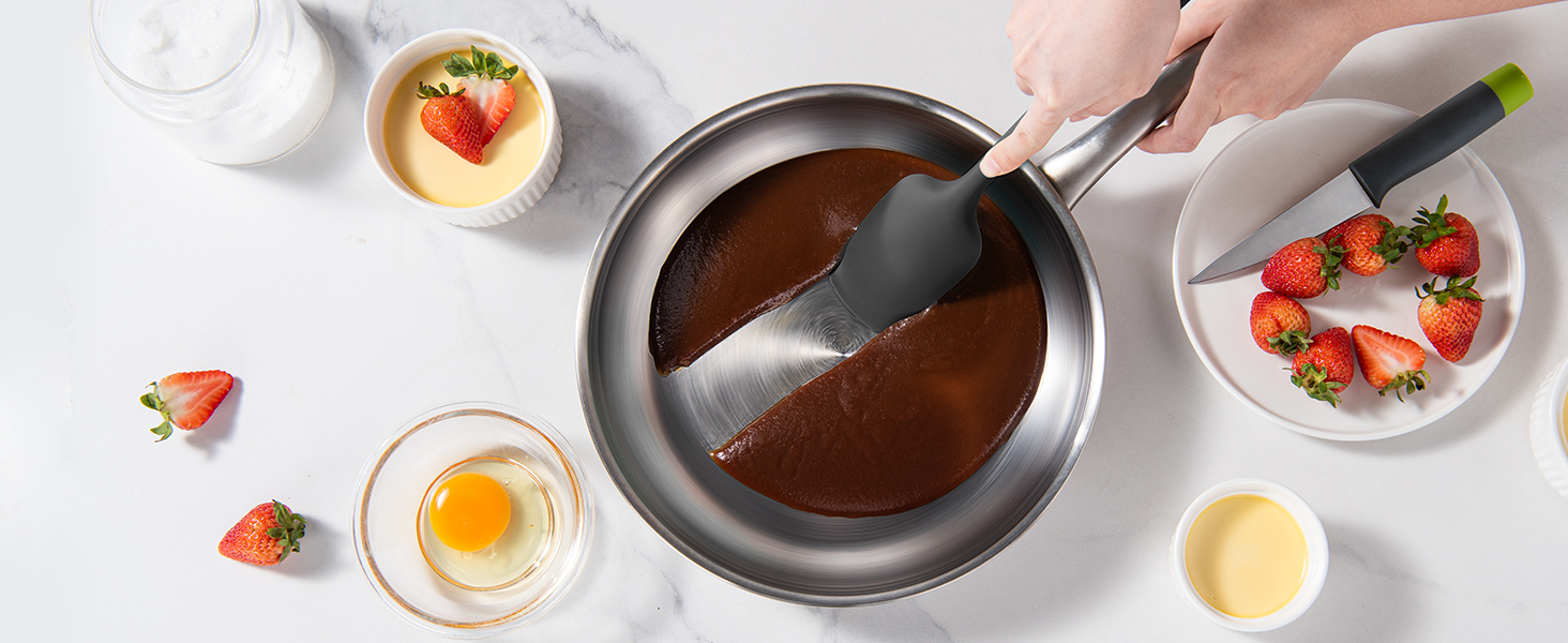 Набір лопаток/скребків для випічки U-Taste (4 шт.) з силікону, стійкі до 315°C, антипригарні, для приготування, випічки та змішування (чорний)