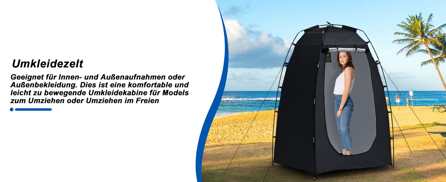 CLIPOP Pop-Up Tent - Waterproof, Lightweight, 1-Layer Spring Camping Tent - Easy Setup for Beach, Hiking, Festival, Outdoor - Black