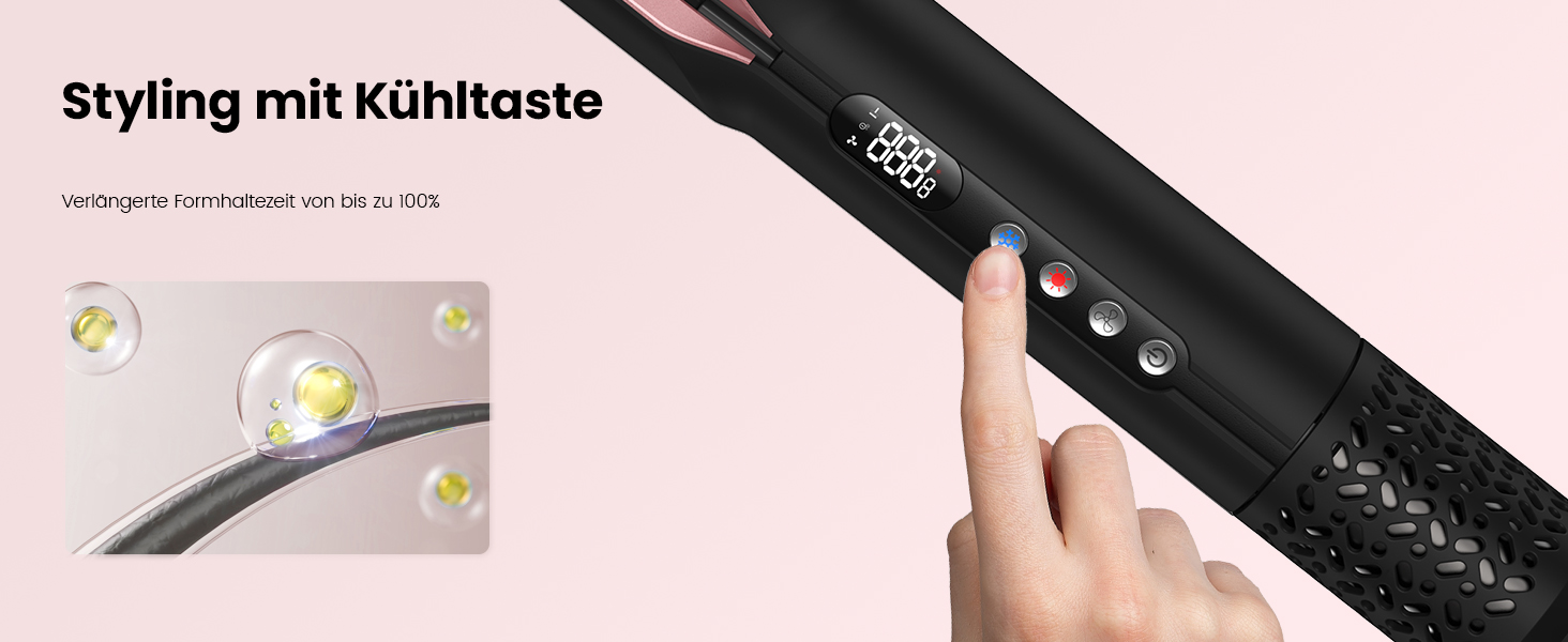 Фен-випрямляч для волосся 1300W з іонізацією, 4 температурні режими (90℃-160℃), 2-в-1, самоочищення (золотий)