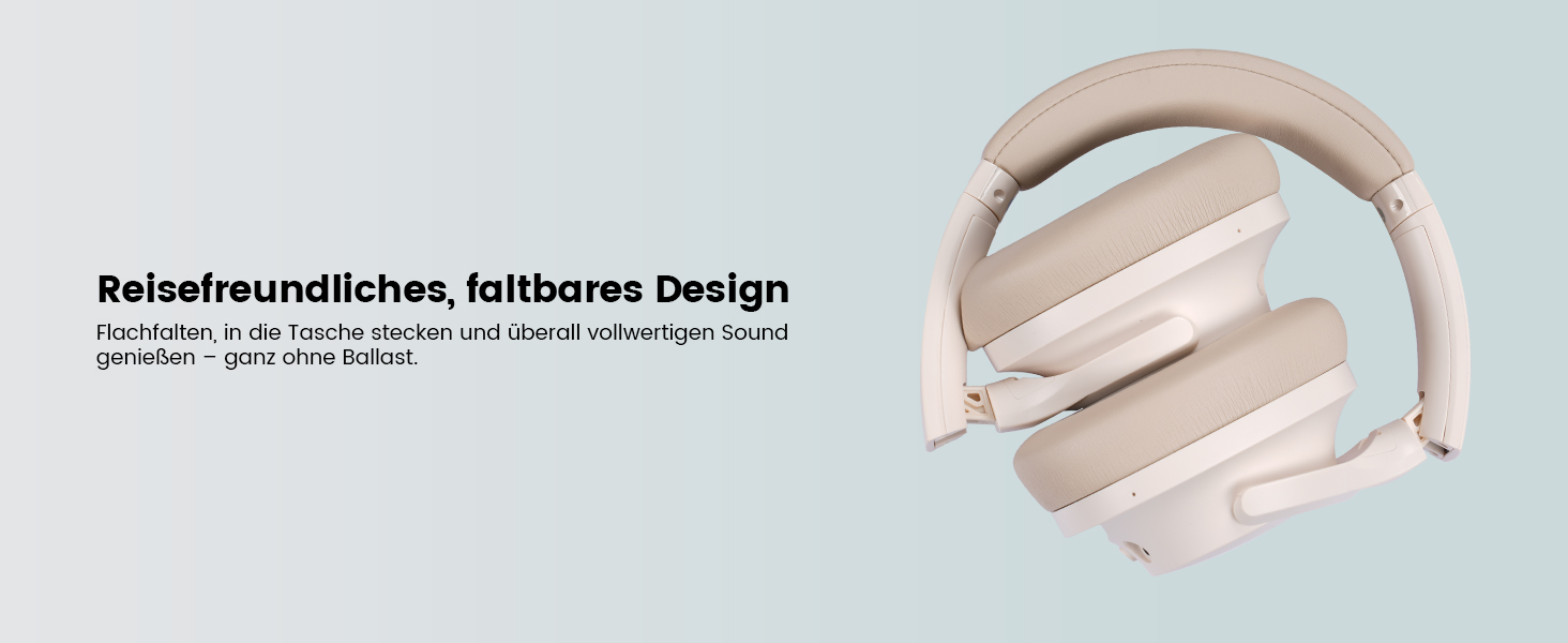 Навушники бездротові 1Mii AI Y8+ Bluetooth 6.0 з активним шумозаглушенням LDAC, 100 годин роботи, бежеві