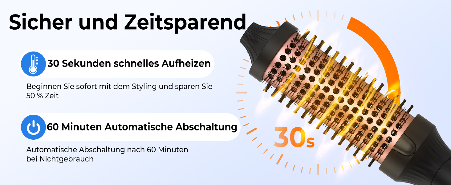 UKLISS Стайлер для волосся 6 в 1 Air Styler Set - Професійний стайлер з насадками: фен-щітка, керлер, щітка з гарячим повітрям, фен-щітка, фен, випрямляч | для створення локонів, об'єму, випрямлення та сушіння (Перламутровий) (Елегантний рожевий)