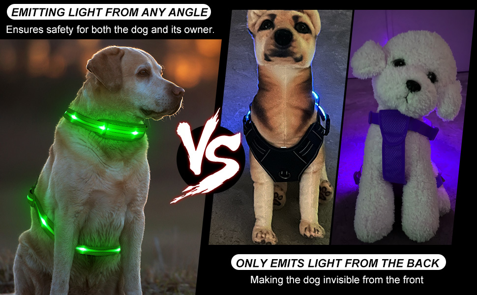 Світлодіодне обіднє повіддя для собак, світловідбиваючий, м'який, регульований, перезаряджуваний (зелений, середній)