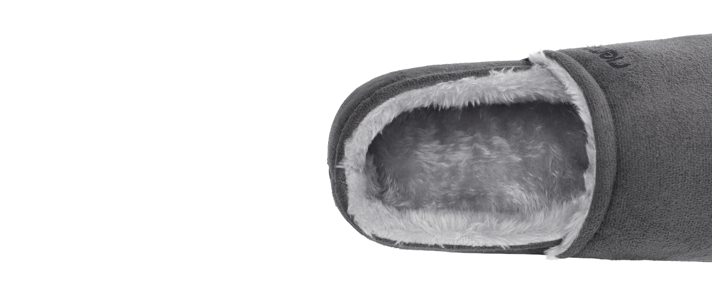 Чоловічі мокасини-домашні тапочки Riehmot з м'якою підошвою з гуми, з підкладкою Sherpa, теплі, з м'якою піною Memory Foam, сірі, розмір EU 42-47